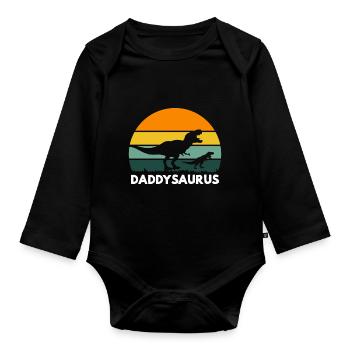 Dinosaurs Tyrannosaurus Rex T-Rex - Baby Bio-Langarm-Body - Schwarz - Vorne