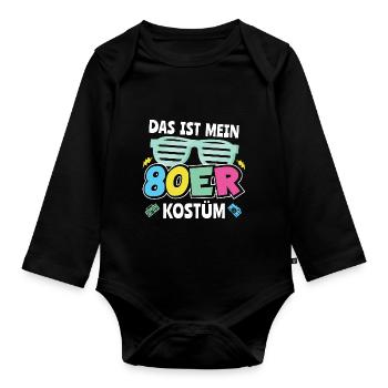 Das ist mein 80er Kostüm 80er Jahre Party Spruch - Baby Bio-Langarm-Body - Schwarz - Vorne