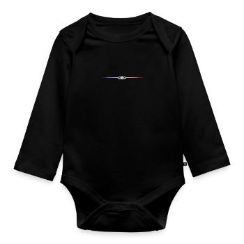 French flag - Organic Longsleeve Baby Bodysuit - black - Front