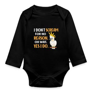 Kakadu lovers | Pet Bird Birds Gifts - Organic Longsleeve Baby Bodysuit - black - Front