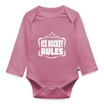 Ice Hockey - Baby Bio-Langarm-Body - Mauve - Vorne