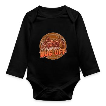 Bug Off Pest Control Exterminator Design for a - Organic Longsleeve Baby Bodysuit - black - Front