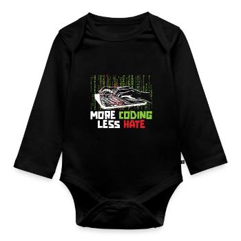 Programmeur Coder Développeur de logiciels - Body Bébé bio manches longues - noir - Devant