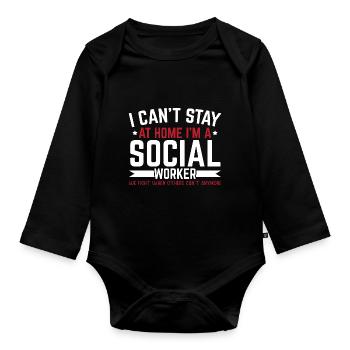 I am a social worker Job Profession Social Assistance - Organic Longsleeve Baby Bodysuit - black - Front
