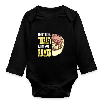 I just need Ramen - Baby Bio-Langarm-Body - Schwarz - Vorne