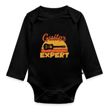 Guitar Expert / Gitarre - Organic Longsleeve Baby Bodysuit - black - Front