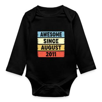 Awesome Since August 2011 11e anniversaire - Body Bébé bio manches longues - noir - Devant