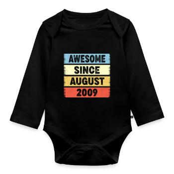 Awesome Since August 2009 13e anniversaire - Body Bébé bio manches longues - noir - Devant