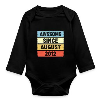 Awesome Since August 2012 10e anniversaire - Body Bébé bio manches longues - noir - Devant