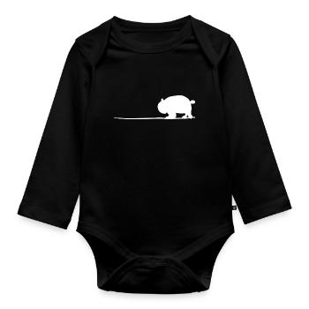 Panda Tier Symbol Linie Wildtier - Baby Bio-Langarm-Body - Schwarz - Vorne