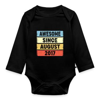 Awesome Since August 2017 5e anniversaire - Body Bébé bio manches longues - noir - Devant