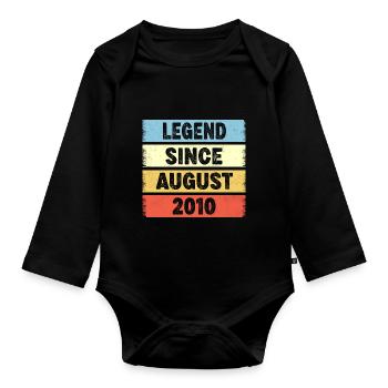 Legend Since August 2010 12. Geburtstag - Baby Bio-Langarm-Body - Schwarz - Vorne