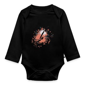 Windsurfing Sport Color Splash - Baby Bio-Langarm-Body - Schwarz - Vorne