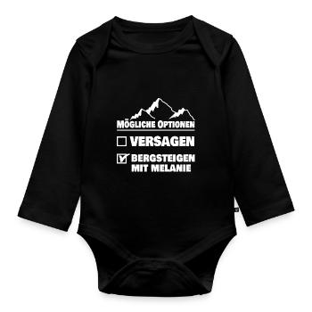 Bergsteigen mit melanie - Baby Bio-Langarm-Body - Schwarz - Vorne