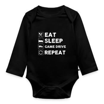 Safari Family Holiday Design for Africa Savannah - Organic Longsleeve Baby Bodysuit - black - Front