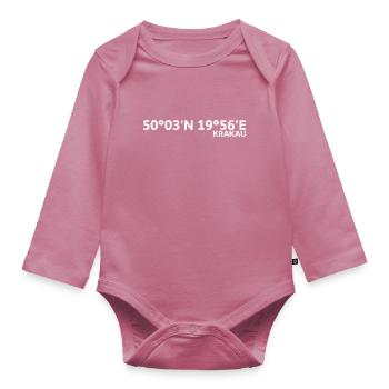 Coordonnées de Cracovie - Body Bébé bio manches longues - mauve - Devant