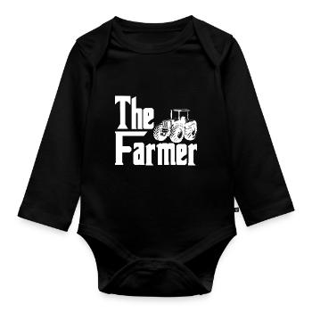 The Farmer Graphic Agriculture Agriculteur Farmer - Baby Bio-Langarm-Body - Schwarz - Vorne