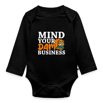 of your dam business Wildlife Animal - Organic Longsleeve Baby Bodysuit - black - Front