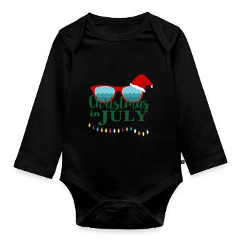 Noël en juillet - Body Bébé bio manches longues - noir - Devant
