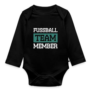 Fussball Team - Baby Bio-Langarm-Body - Schwarz - Vorne