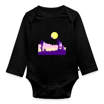 Kaktus - Desert Child - Mojave - Environmentalist - Baby Bio-Langarm-Body - Schwarz - Vorne