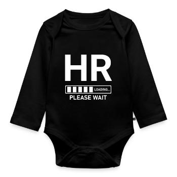 HR Loading Please Wait - Organic Longsleeve Baby Bodysuit - black - Front