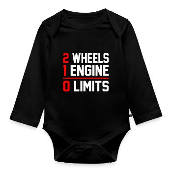 2 Wheels 1 Enginee 0 Limits Dirt Biker Motorcycle - Baby Bio-Langarm-Body - Schwarz - Vorne