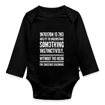 Intuition L337 Leetspeak Dicton - Body Bébé bio manches longues - noir - Devant