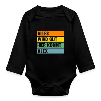 Alex - Baby Bio-Langarm-Body - Schwarz - Vorne