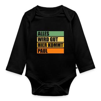 Paul - Baby Bio-Langarm-Body - Schwarz - Vorne