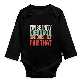 Ich erstelle im Stillen eine Tabelle für das lustige - Baby Bio-Langarm-Body - Schwarz - Vorne
