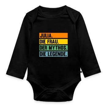 Vorname Julia - Baby Bio-Langarm-Body - Schwarz - Vorne