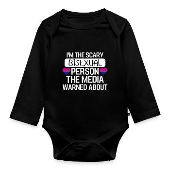 Bi Pride Month Bisexuell Herz Geschenk LGBTQ - Baby Bio-Langarm-Body - Schwarz - Vorne