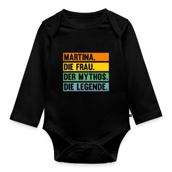 Martina - Baby Bio-Langarm-Body - Schwarz - Vorne