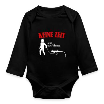 Keine Zeit Informatiker Programmierer Computer - Baby Bio-Langarm-Body - Schwarz - Vorne