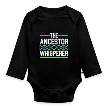 The Ancestral Whisperer Genealogy Family History - Organic Longsleeve Baby Bodysuit - black - Front