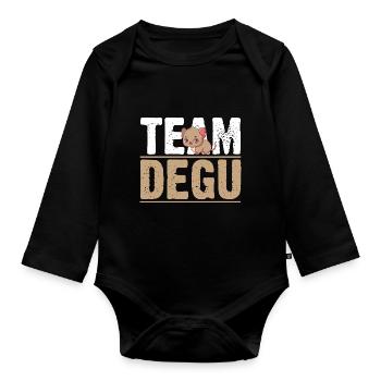 Team Degu - Baby Bio-Langarm-Body - Schwarz - Vorne