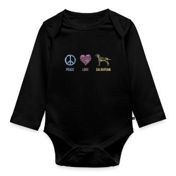 Dog breeds Paws Animal Love - Organic Longsleeve Baby Bodysuit - black - Front