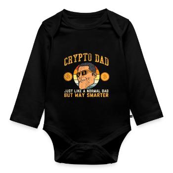Cypto Dad - Baby Bio-Langarm-Body - Schwarz - Vorne