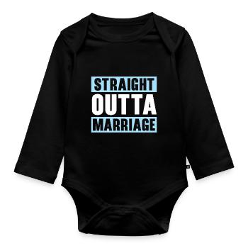 Straight Outta Marriage Hochzeit Annullierung Sche - Baby Bio-Langarm-Body - Schwarz - Vorne