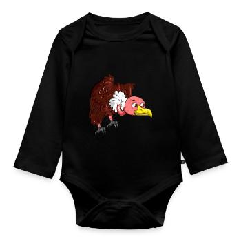 Vulture - Organic Longsleeve Baby Bodysuit - black - Front