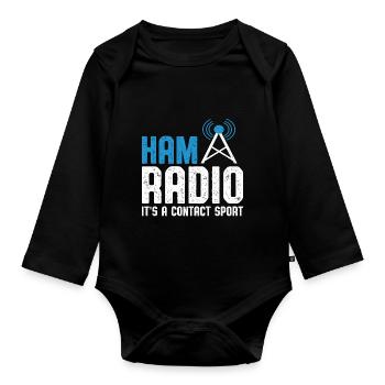 Antenna Ham Radio It's A Contact Sport Network Fre - Baby Bio-Langarm-Body - Schwarz - Vorne