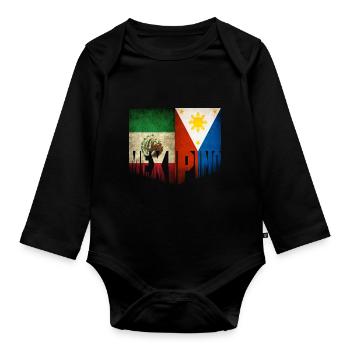 Mexipino Mexikanisch Filipino Amerikanisches Erbe - Baby Bio-Langarm-Body - Schwarz - Vorne