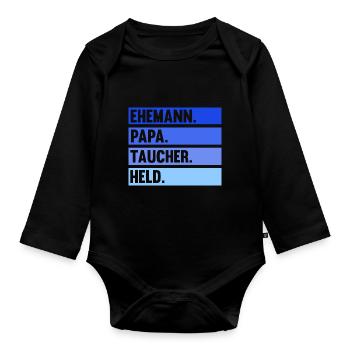 Schullehrer Lehrer - Baby Bio-Langarm-Body - Schwarz - Vorne