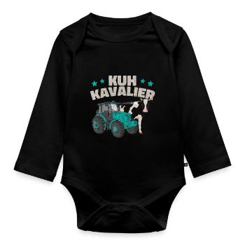 Kuh Kavalier - Baby Bio-Langarm-Body - Schwarz - Vorne