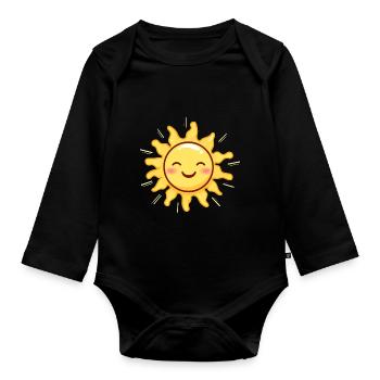 SONNE SONNENSCHEIN SONNENBLUME - Baby Bio-Langarm-Body - Schwarz - Vorne