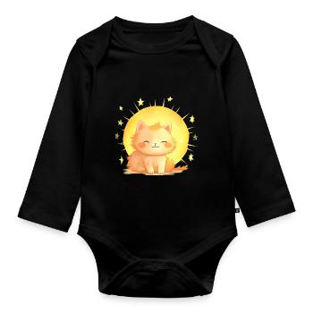 SONNE SONNENSCHEIN SONNENBLUME - Baby Bio-Langarm-Body - Schwarz - Vorne