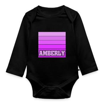 Frau für Amberly Mädchenname Sport - Baby Bio-Langarm-Body - Schwarz - Vorne