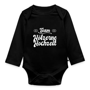 5. Hochzeitstag Ehe 5 Jahre Ehe Geschenk - Baby Bio-Langarm-Body - Schwarz - Vorne