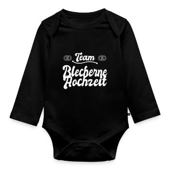 8. Hochzeitstag Ehe 8 Jahre Ehe Geschenk - Baby Bio-Langarm-Body - Schwarz - Vorne